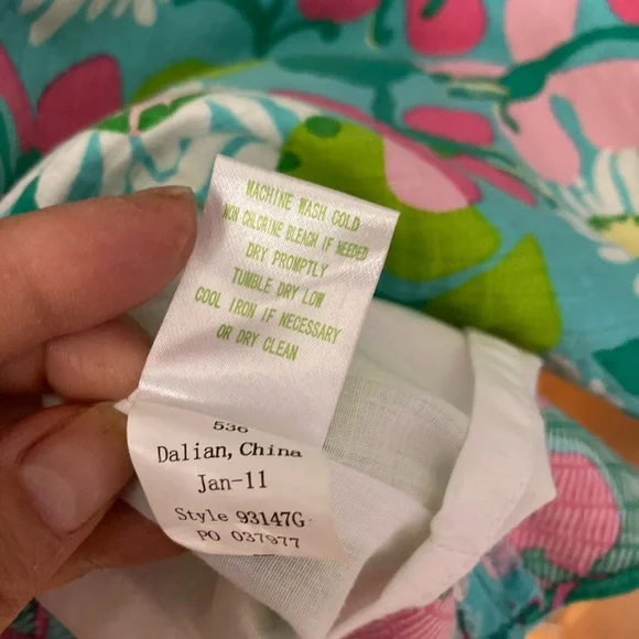 🌸Lilly Pulitzer Dress Girls 16 One Shoulder Shorely Blue Portrait of a Picnic - Picture 6 of 12